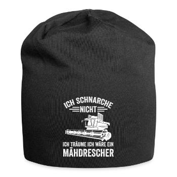 Mähdrescher Acker Landwirt Bauer Traktor Agrar - Jersey-Beanie - Schwarz - Vorne