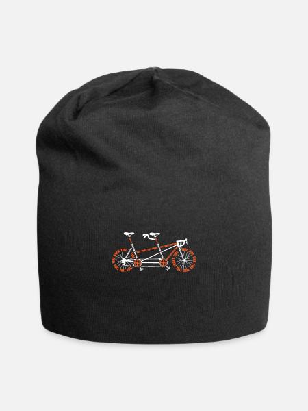 Tandem bike cyclist couple anatomy gift - Jersey Beanie - black