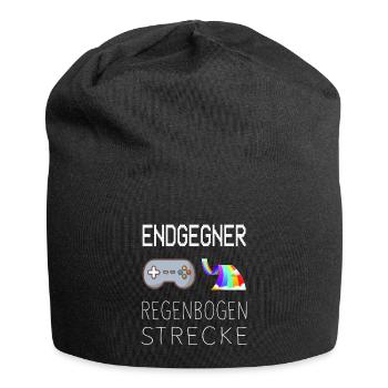 Endgegner Regenbogenstrecke Mario Kart Gaming - Jersey-Beanie - Schwarz - Vorne