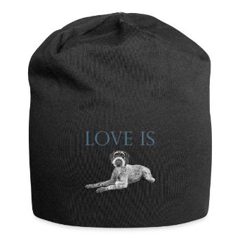 Love Is German Wirehaired Pointer Dog Saint Valentin - Bonnet en jersey - noir - Devant