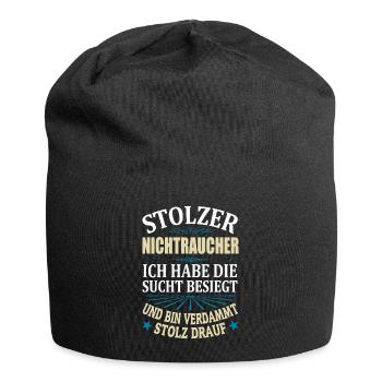 Stolzer Nichtraucher Spruch Männer Geschenk - Jersey-Beanie - Schwarz - Vorne