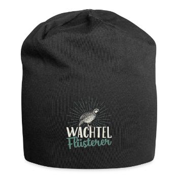 Wachtelflüsterer Wachtelzucht Wachtel - Jersey-Beanie - Schwarz - Vorne