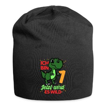 Dinosaurier Erster Geburtstag Trex 1 Feiern - Jersey-Beanie - Schwarz - Vorne