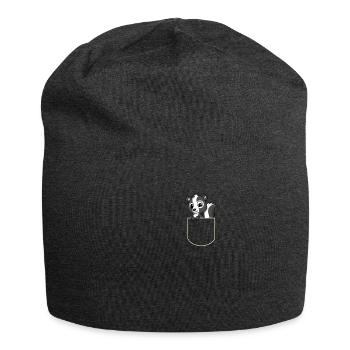 Stinker Animal In Pocket Gift Skunk Pocket T-Shirt - Jersey Beanie - charcoal grey - Front