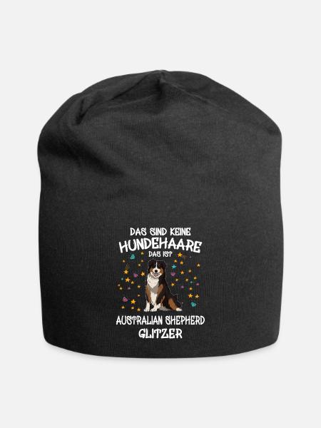 Australian Shepherd Glitzer Hunde Halter Geschenk - Jersey-Beanie - Schwarz