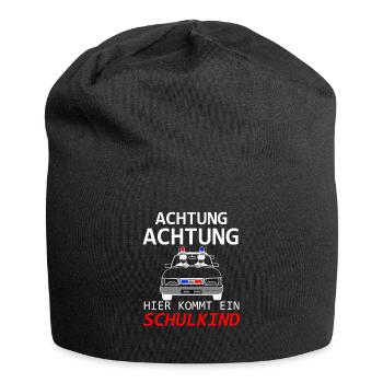 Achtung Schulkind Polizei Schule - Jersey-Beanie - Schwarz - Vorne