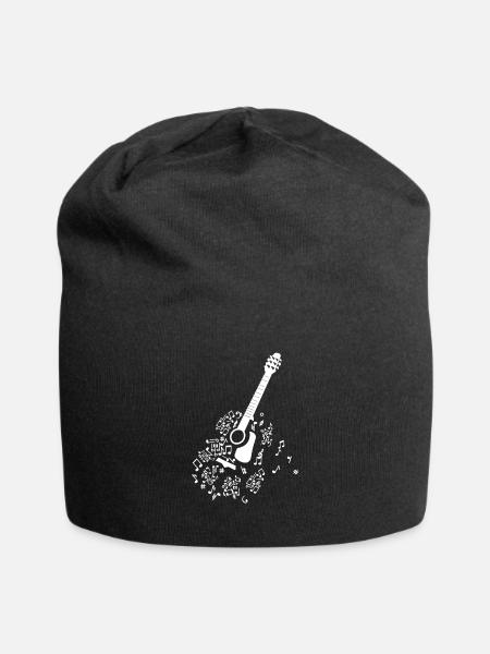 Gitarre Gitarren Anatomie Gitarristen Geschenk - Jersey-Beanie - Schwarz