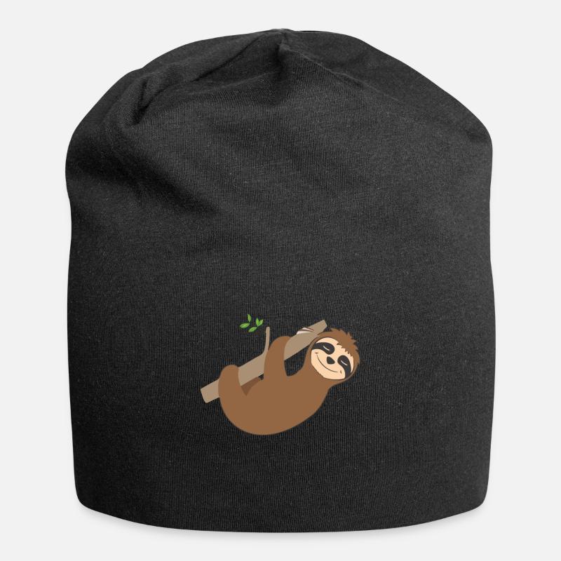 Funny sloth Tired sloth Sloth mode - Jersey Beanie - black