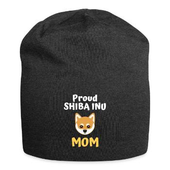 Proud Shiba Inu dog mom - Jersey Beanie - charcoal grey - Front