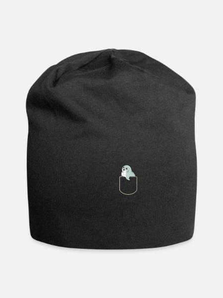 Robbe dans La poche poitrine phoque Lion de mer T-shirt - Bonnet en jersey - noir