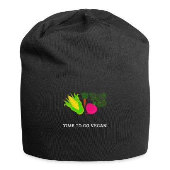 Temps to go Vegan Vegan Vegan Vegan vegan veganes - Bonnet en jersey - noir - Devant