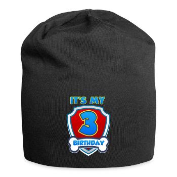 3 three girls boy birthday bones gift - Jersey Beanie - black - Front