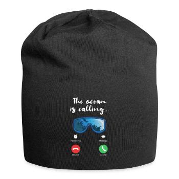 The Ocean Is Calling | Diver Gift - Jersey Beanie - black - Front