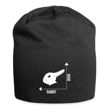 Illusion d'optique lapin canard illusion - Bonnet en jersey - noir - Devant