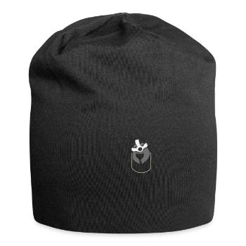 Dachs in Der Brusttasche Mustelidae T-Shirt - Jersey-Beanie - Schwarz - Vorne