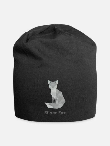 Silver fox, abstract - Jersey Beanie - black