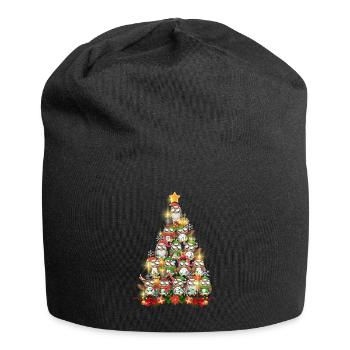 Owls Christmas Tree Funny Owl Lovers Sarcastic - Jersey Beanie - black - Front