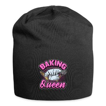 Funny baking queen women cake gift - Jersey Beanie - black - Front