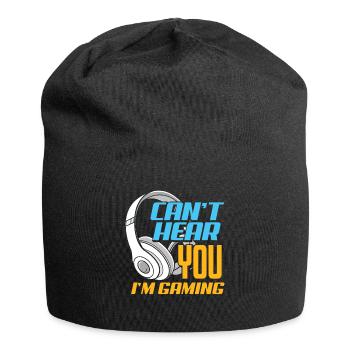 Je ne peux pas t'entendre, je suis un cadeau de jeu pour les joueurs - Bonnet en jersey - noir - Devant