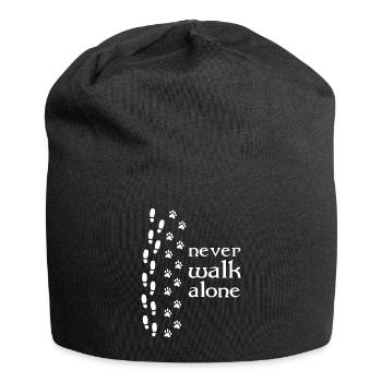 funny dog saying gift dog four-legged wuf - Jersey Beanie - black - Front