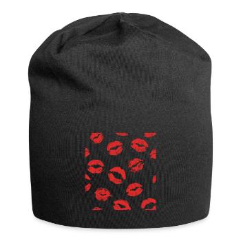 Kiss Kiss Mouth Lips Tongue Love - Jersey Beanie - black - Front