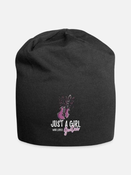Nur ein Mädchen, das Gitarre E-Gitarrist liebt - Jersey-Beanie - Schwarz