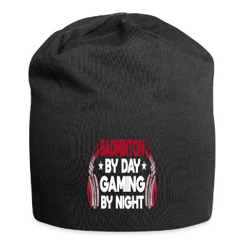 Badminton Gamer jeu vidéo jeu de jeu de pagaie cadeau - Bonnet en jersey - noir - Devant