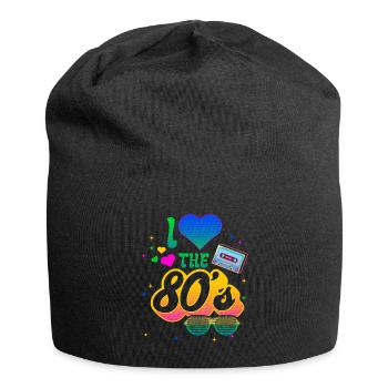 Love the eighties sunglasses cassette - Jersey Beanie - black - Front