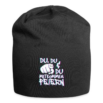 Techno Rave EDM Electronic Dubstep D&B - Jersey-Beanie - Schwarz - Vorne