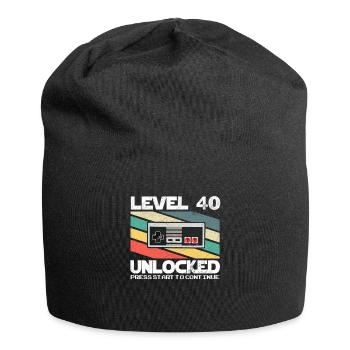 Level 40 Unlocked Video Gamer 40th Birthday Retro - Jersey Beanie - black - Front