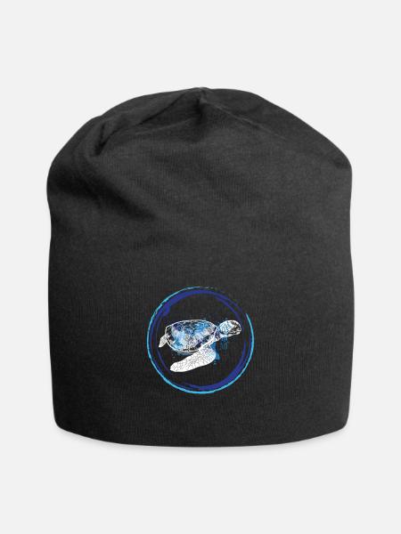 Schildkröte Ozean Kinder - Jersey-Beanie - Schwarz