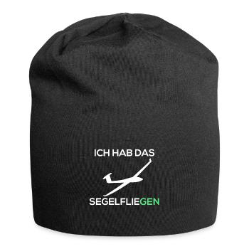 segelflieGEN spruch lustig tshirt geschenk witzig - Jersey-Beanie - Schwarz - Vorne