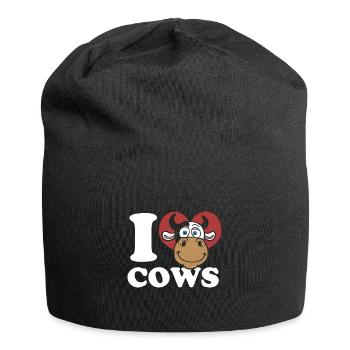 Vaches Muh Cow Gift Farmer Country Life Gift - Bonnet en jersey - noir - Devant