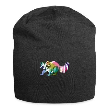 Raccoon cute animal - Jersey Beanie - charcoal grey - Front