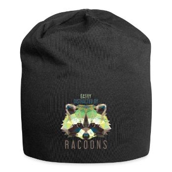 Raccoon animal - Jersey Beanie - black - Front
