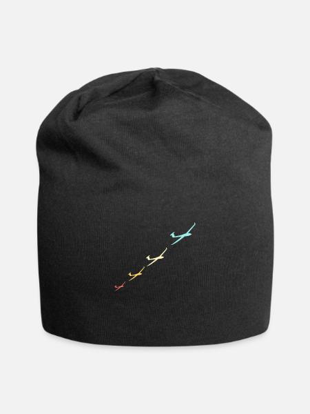 gliding vintage tshirt gift - Jersey Beanie - black