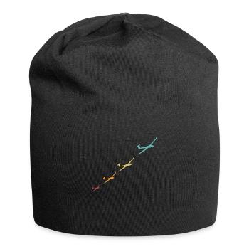 segelflug vintage tshirt geschenk - Jersey-Beanie - Schwarz - Vorne