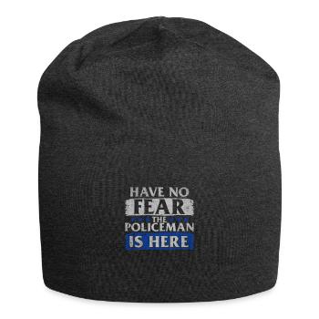 Police cop cop gift - Jersey Beanie - charcoal grey - Front