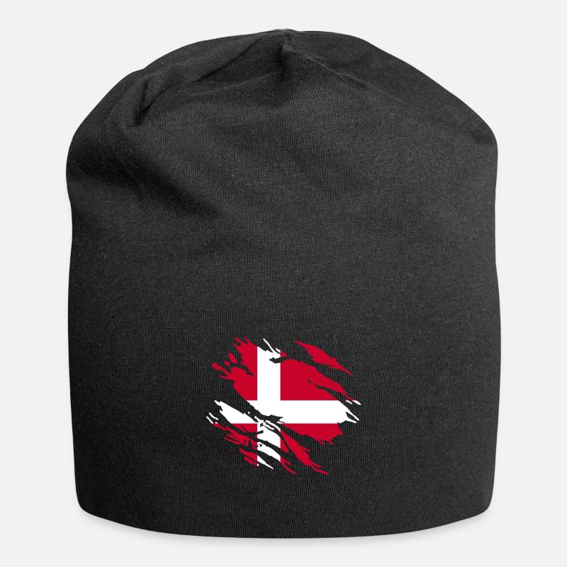 Dänemark Flagge - Jersey-Beanie - Schwarz