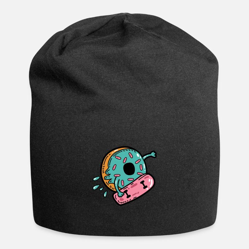 Donut Skateboard Skateboarden - Jersey-Beanie - Schwarz