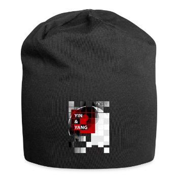 yin yang - Jersey-Beanie - Schwarz - Vorne