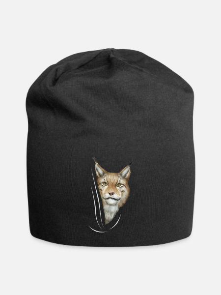 Lynx lynx lynx lover gift - Jersey Beanie - black