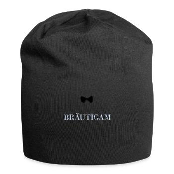 Bräutigam mit Fliege - Jersey-Beanie - Schwarz - Vorne