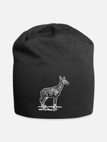 Okapi Okapi Blumenmuster - Jersey-Beanie - Schwarz