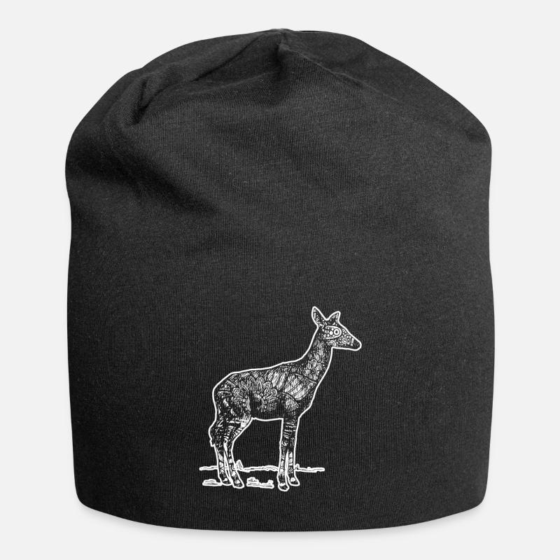 Okapi Okapi Blumenmuster - Jersey-Beanie - Schwarz