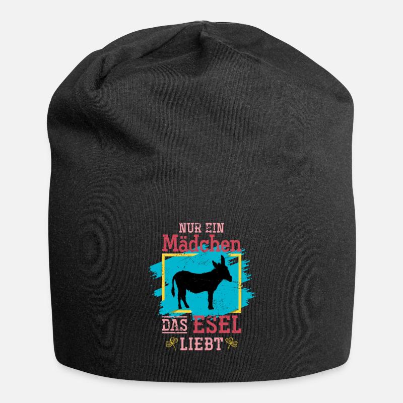 Esel Mädchen - Jersey-Beanie - Schwarz