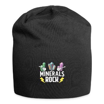 Mineralien Rocken Spruch über Minerale Kristalle - Jersey-Beanie - Schwarz - Vorne