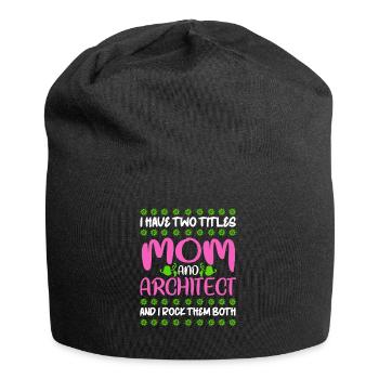 Architektin Architekt Blumen Mama Mutter Geschenk - Jersey-Beanie - Schwarz - Vorne