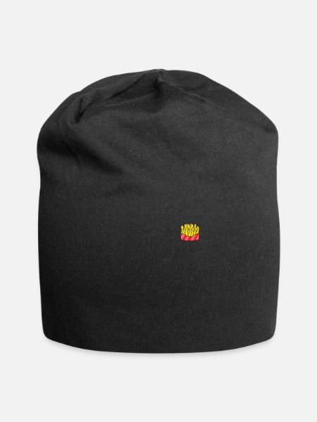 Lustige Pommes frites in der Tasche - Jersey-Beanie - Schwarz