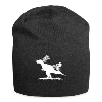 Fun Mountain Bike MTB Gift Design Dino Biker Gift - Jersey Beanie - charcoal grey - Front